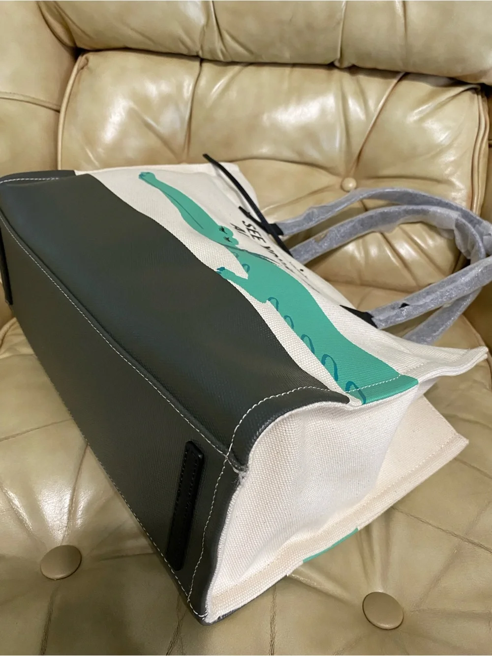 RARE Kate Spade Swamped See You Later Alligator Large Tote Canvas
